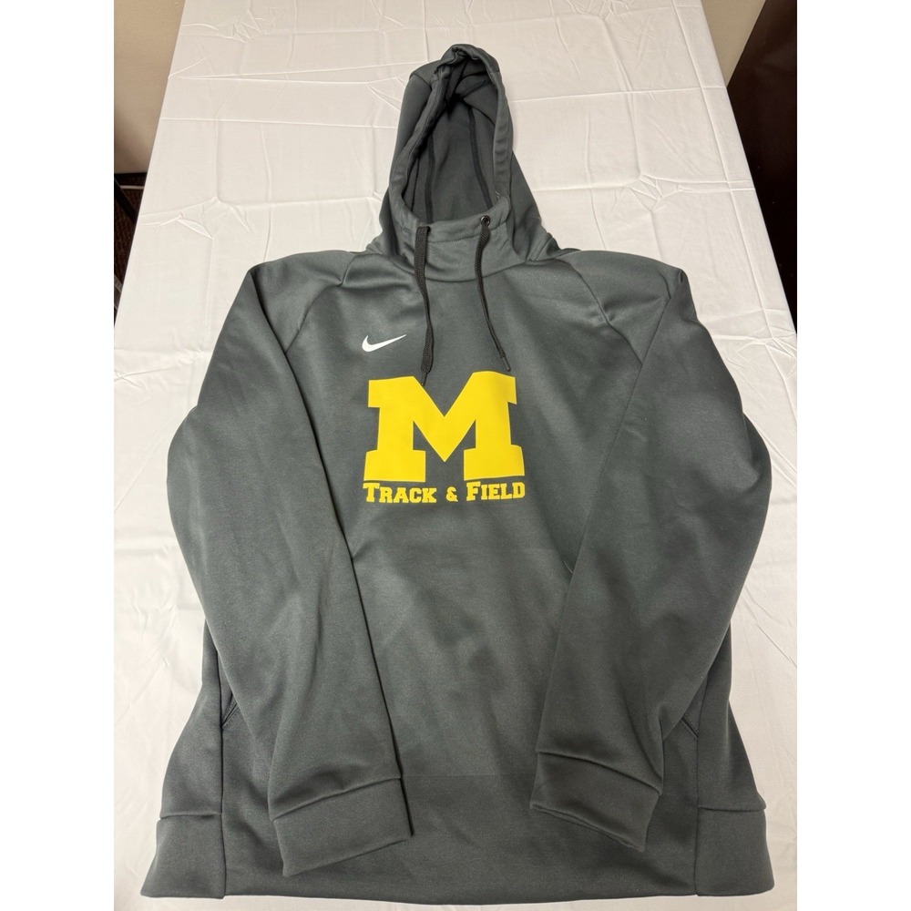 Nike Dri-FIT Michigan Wolverines Track & Field Hoodie Mens Medium Charcoal Gray